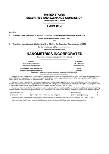 Thumbnail Onto Innovation 10-Q Quarterly Report FY2011 