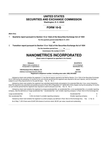 Thumbnail Onto Innovation 10-Q Quarterly Report FY2012 