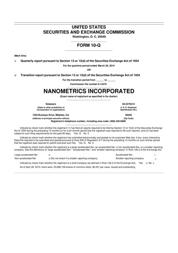 Thumbnail Onto Innovation 10-Q Quarterly Report FY2014 