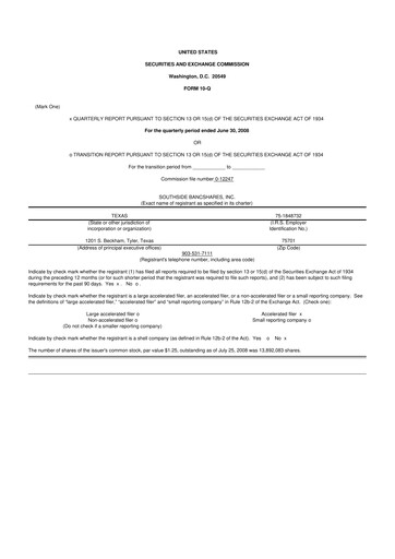 Thumbnail Southside Bancshares 10-Q Quarterly Report FY 