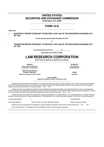 Thumbnail Lam Research 10-Q Quarterly Report FY2017 