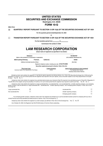 Thumbnail Lam Research 10-Q Quarterly Report FY2023 