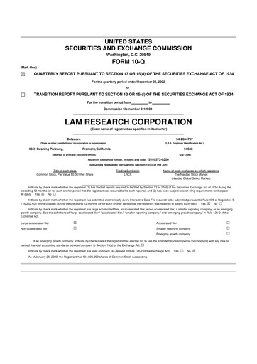 Thumbnail Lam Research 10-Q Quarterly Report FY2023 