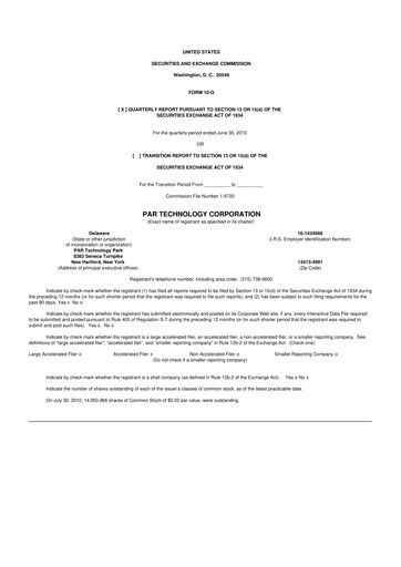 Thumbnail PAR Technology 10-Q Quarterly Report FY 
