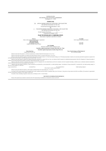 Thumbnail PAR Technology 10-K Annual Report 