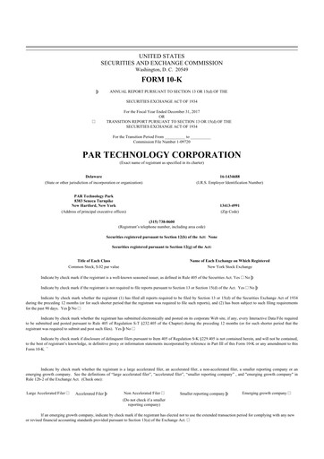 Thumbnail PAR Technology 10-K Annual Report 2017