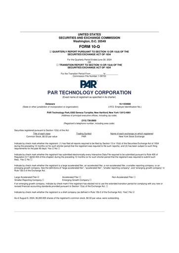 Thumbnail PAR Technology 10-Q Quarterly Report FY2024 