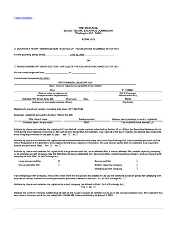 Thumbnail First Financial Bank
 10-Q Quarterly Report FY2026 