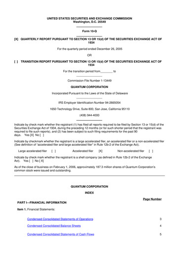 Vorschaubild Quantum Corporation 10-Q Quartalsbericht  