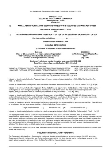 Vorschaubild Quantum Corporation 10-K Jahresbericht 