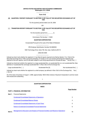 Vorschaubild Quantum Corporation 10-Q Quartalsbericht  