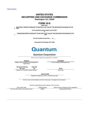 Vorschaubild Quantum Corporation 10-Q Quartalsbericht 2022 