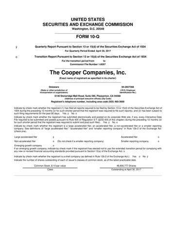 Thumbnail Cooper Companies 10-Q Quarterly Report FY2017 