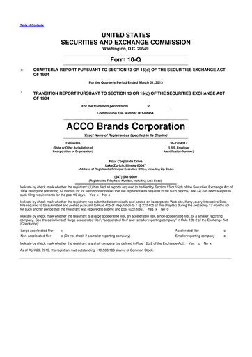 Thumbnail Acco Brands 10-Q Quarterly Report FY2013 