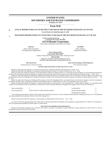 Thumbnail Acco Brands 10-K Annual Report 2018