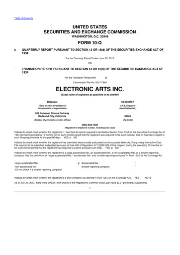 Thumbnail Electronic Arts 10-Q Quarterly Report FY2014 