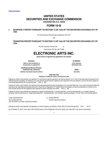 Thumbnail Electronic Arts 10-Q Quarterly Report FY2014 