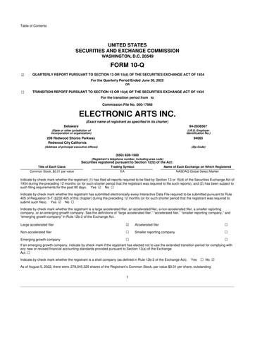 Thumbnail Electronic Arts 10-Q Quarterly Report FY2023 