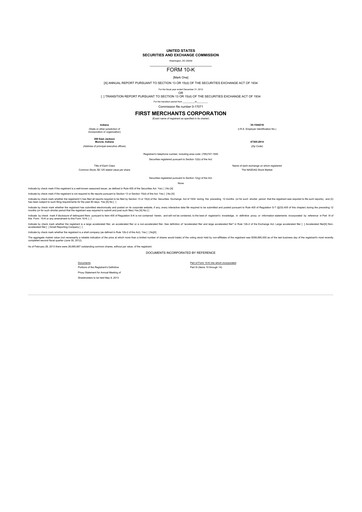 Thumbnail First Merchants Corporation
 10-K Annual Report 2012