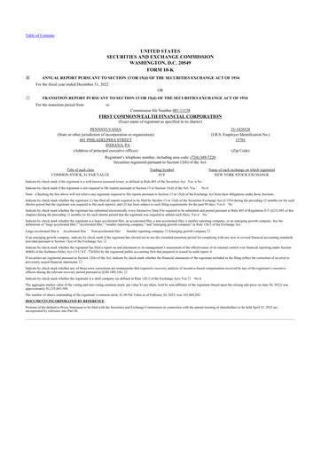 Thumbnail First Commonwealth Financial Corp 10-K Annual Report 2022