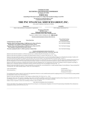 Thumbnail PNC Financial Services 10-K Annual Report 2017