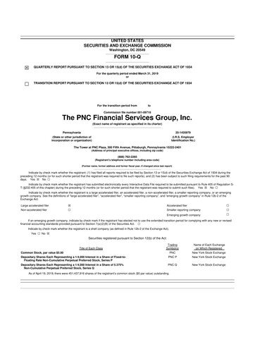 Thumbnail PNC Financial Services 10-Q Quarterly Report FY2019 