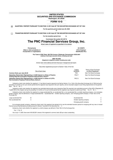 Thumbnail PNC Financial Services 10-Q Quarterly Report FY2020 