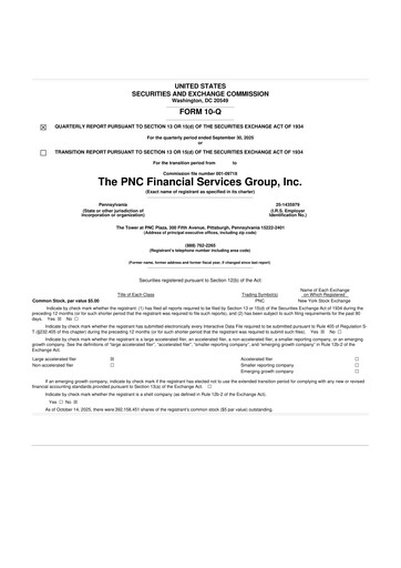 Thumbnail PNC Financial Services 10-Q Quarterly Report FY2025 