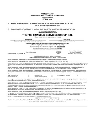 Thumbnail PNC Financial Services 10-K Annual Report 2025