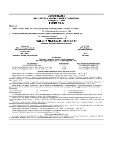 Thumbnail Valley Bank 10-K Annual Report 2023