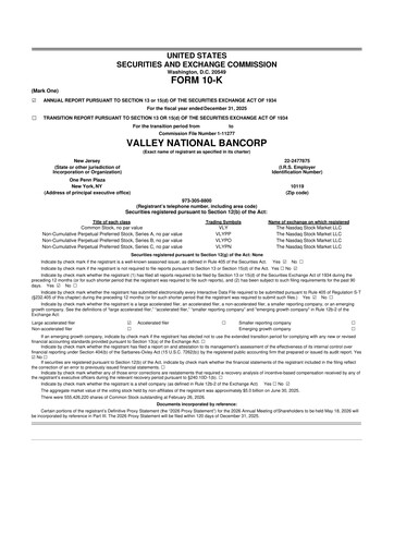 Thumbnail Valley Bank 10-K Annual Report 2025