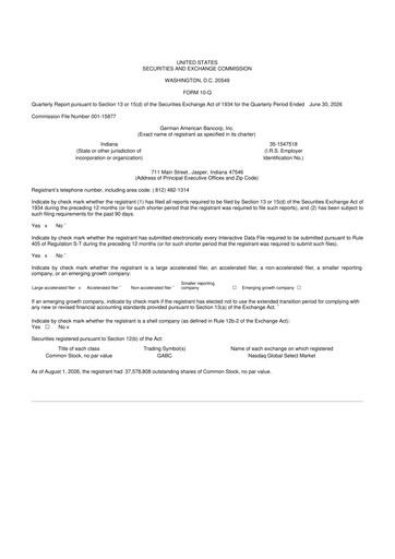 Thumbnail German American Bancorp 10-Q Quarterly Report FY2026 