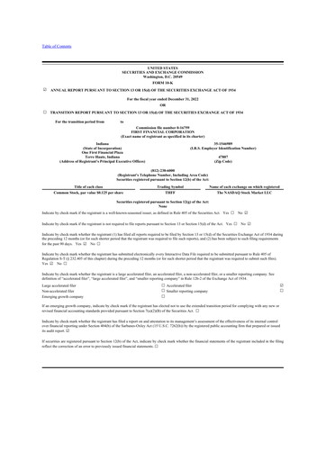 Thumbnail First Financial 10-K Annual Report 2022