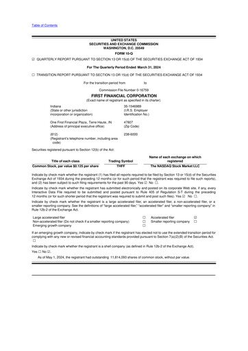 Thumbnail First Financial 10-Q Quarterly Report FY2024 