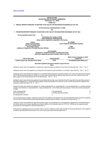 Thumbnail First Financial 10-K Annual Report 2025