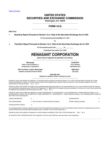 Thumbnail Renasant Corp 10-Q Quarterly Report FY 