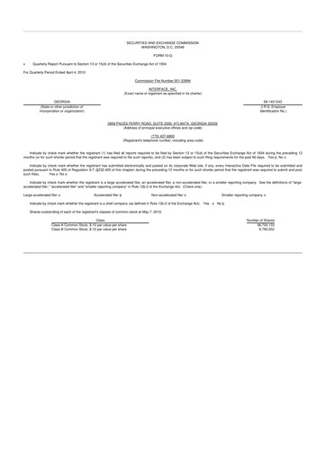 Vorschaubild Interface, Inc. 10-Q Quartalsbericht  