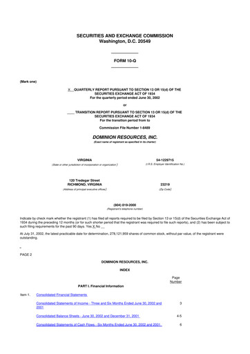 Vorschaubild Dominion Energy 10-Q Quartalsbericht  