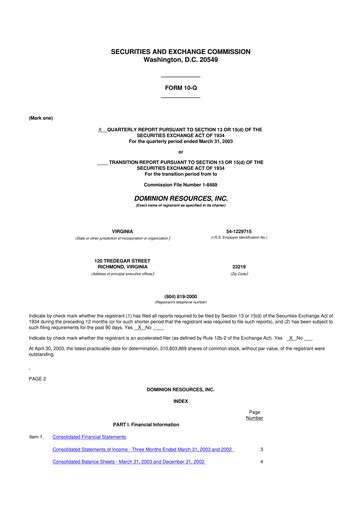 Vorschaubild Dominion Energy 10-Q Quartalsbericht  
