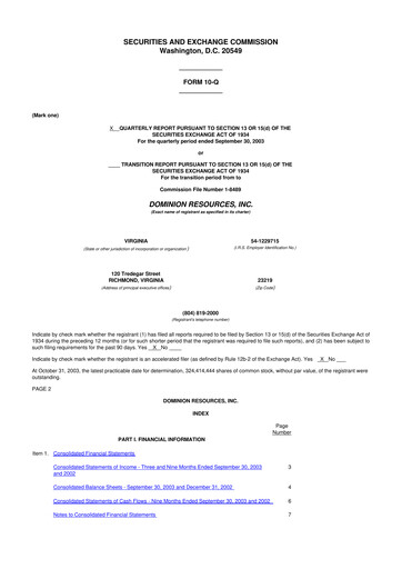 Vorschaubild Dominion Energy 10-Q Quartalsbericht  