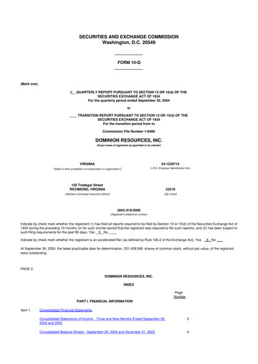 Vorschaubild Dominion Energy 10-Q Quartalsbericht  