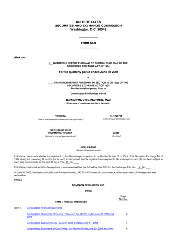 Vorschaubild Dominion Energy 10-Q Quartalsbericht  