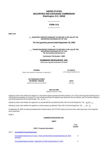 Vorschaubild Dominion Energy 10-Q Quartalsbericht  