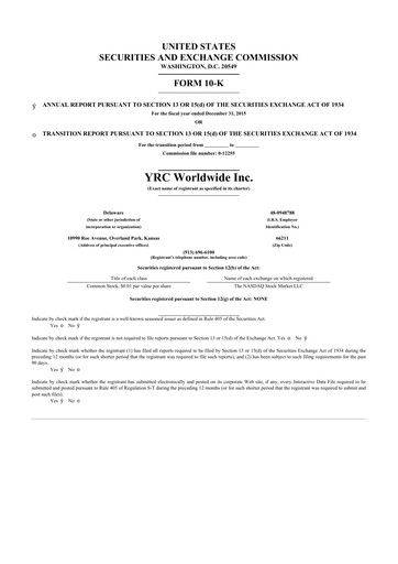 Thumbnail Yellow Corporation 10-K Annual Report 2015