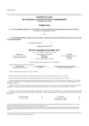 Vorschaubild Penns Woods Bancorp 10-K Jahresbericht 2022