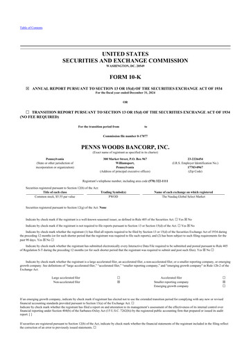 Vorschaubild Penns Woods Bancorp 10-K Jahresbericht 2024