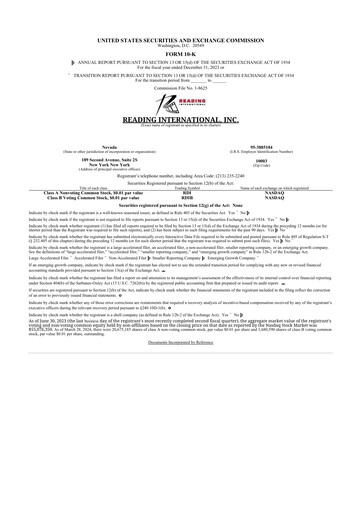 Thumbnail Reading International
 10-K Annual Report 2023