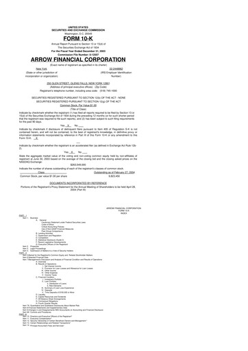 Miniature Arrow Financial 10-K Rapport annuel 