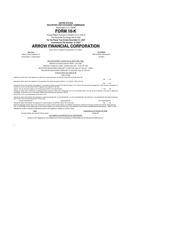 Miniature Arrow Financial 10-K Rapport annuel 