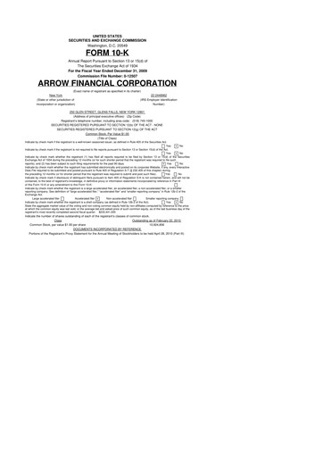 Miniature Arrow Financial 10-K Rapport annuel 